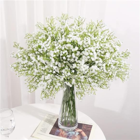 Artificial Baby Breath Flowers White Gypsophila Bouquets 15pcs Real TouchFlowers - Picture 4 of 6